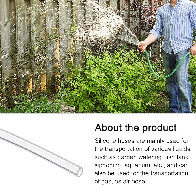 Silicone Tubing Flexible Silicone Tube, [for Pump Water Transfer, Fish Tank, Aquarium] - 1.5mmx2.5mm/1m/Clear