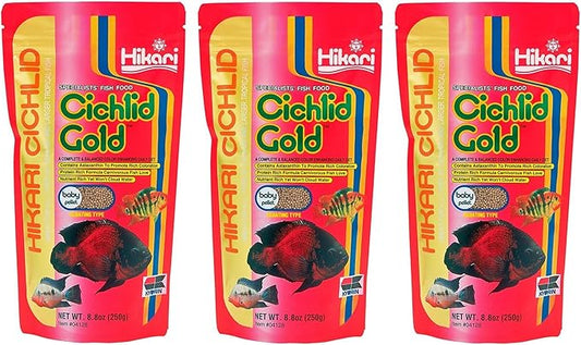Hikari Cichlid Gold Floating Baby Pellets for Pets, 8.8-Ounce (3 Pack)
