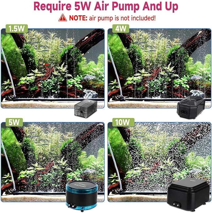 hygger Aquarium Bubble Curtain Wall, Quiet Fish Tank Air Stone with Accessories, High Dissolved Aquarium Bubbler Oxygen Diffuser Decoration for Freshwater & Saltwater