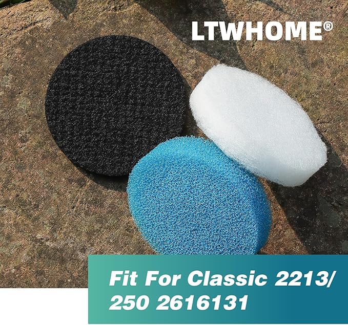Value Pack of Carbon Filter, Coarse Filter and Fine Filter Pads Set Suitable for Classic 2213/250 2616131 (Pack of 24)