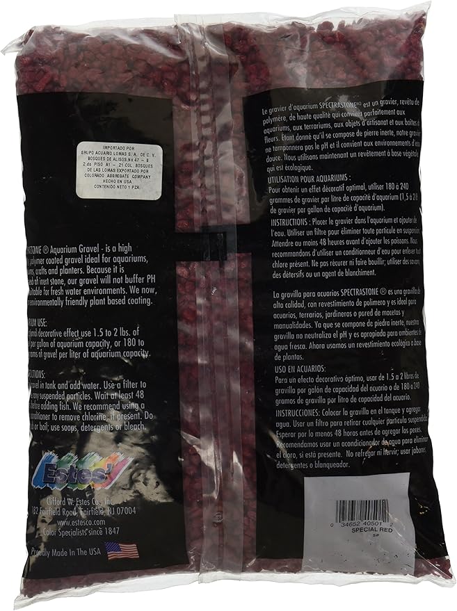 Spectrastone Special Red Aquarium Gravel for Freshwater Aquariums, 5-Pound Bag