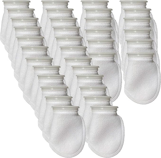 Sock Filters - 200 Micron - Aquarium Felt Filter Bags - Custom Made in USA (4 Inch Ring by 8 Inch Long 36 Pack)