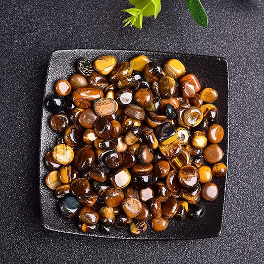 50/100g Natural Stones Gravel Crystals Chip Quartz Minerals Tumbled Agates Specimen Home Aquarium Decor,Tiger Eye,50g