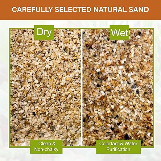 NUPICK 1-2mm Coarse Sand for Plants, 3lb Horticultural Grit for Succulents, Desert Silica Sand for Cactus, Decorative Gravel for Landscaping, Gold Grit for Aquariums, Bonsai, Vases Fillers