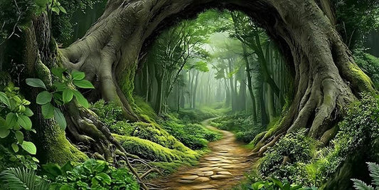 Tree Hole Aquarium Fish Tank Background Tropical Forest Plants Reptile Tank Background 30x18 Inches PVC Glass Container Decoration with Tapes