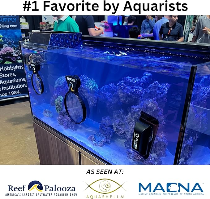 FLIPPER DeepSee Nano 3″ Magnetic Aquarium Viewer – Optical-Grade Magnifying Lens for Clear Underwater Viewing – Reef & Freshwater Tank Accessory for Fish, Coral & Aquascapes (Up to 3/8″ Glass) – Black