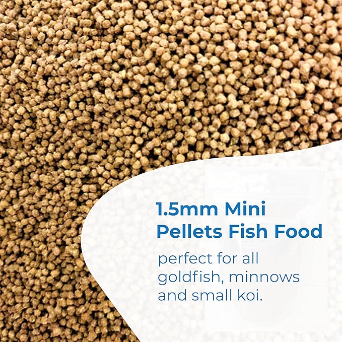 Toledo Goldfish Ornamental Live Goldfish and Koi Food for Ponds, Aquariums, and Tanks - Mini Floating Pellets - 1.5mm, 24 Ounces