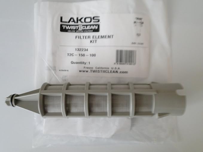 Lakos Filter Element Replacement Kit 1.5" Twist 2 Clean Twist Ii Clean Twistiiclean (100 MESH GRAY T2C-150-100 (132234))