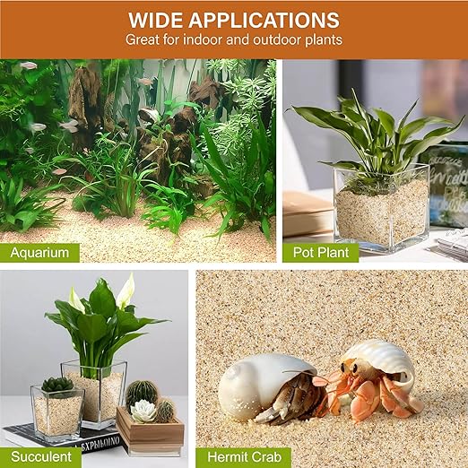 NUPICK 1mm Horticultural Sand for Plants, 5lb Coarse Sand for Landscaping, Desert Silica Horticultural Grit for Succulents & Cactus, Decorative Gravel for Aquariums, Gold Grit for Bonsai, Vase