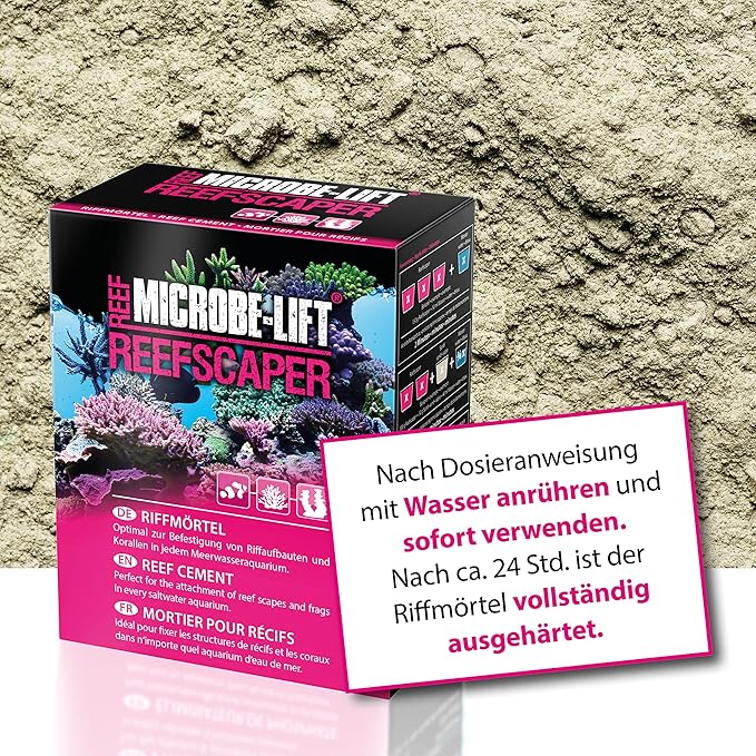 MICROBE-LIFT - Reefscaper | Reef Mortar, Coral Glue, Perfect for Fixing Reef superstructures, Corals and offshoots in Any Marine Aquarium. | Content: 500g