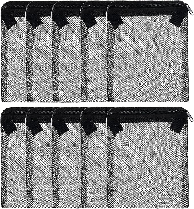 ALEGI 10 pcs Aquarium Filter Media Bags with Zipper, Mesh Reusable Bags for Aquarium Filter Media (6" x 5")