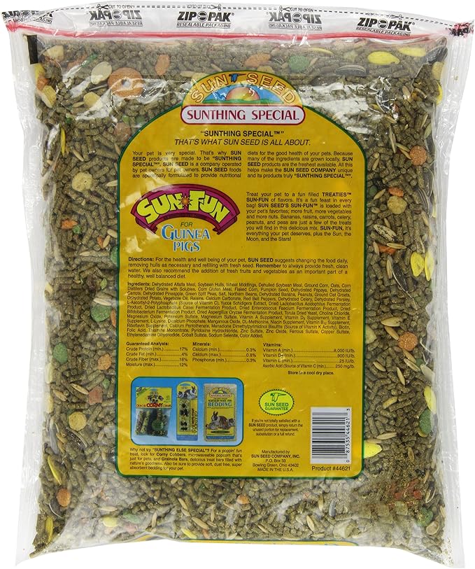 Sun Seed Company 44621 Sun Fun Daily Diet Guinea Pig Food, 3.5-Pound
