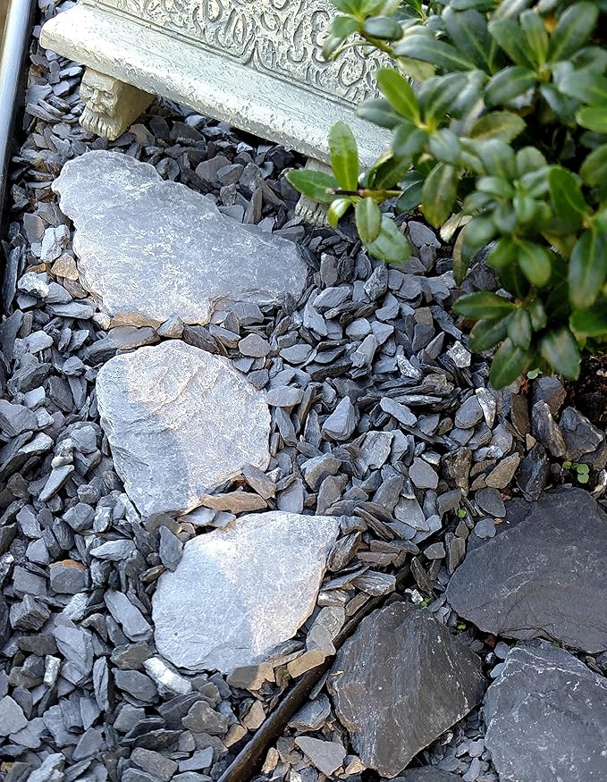 Small World Slate & Stone Aquarium Gravel - Natural Small Scale Substrate for Aquascaping Planted, Freshwater and Saltwater Tanks - Deep Grey/Black- Size 1/8"-1/4" (6 lbs)